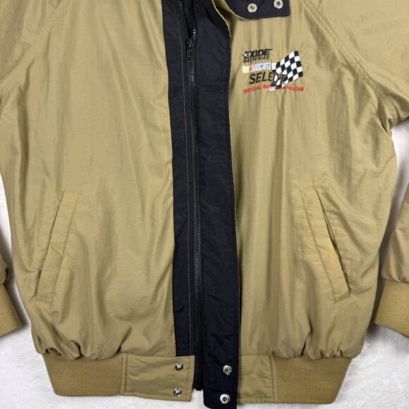 Racing‎ Bomber Jacket Tan Size Large NASCAR Select Embroidered Vintage - Picture 4 of 9
